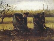 Vincent Van Gogh Two Peasant Women Digging Potatos (nn04) oil painting